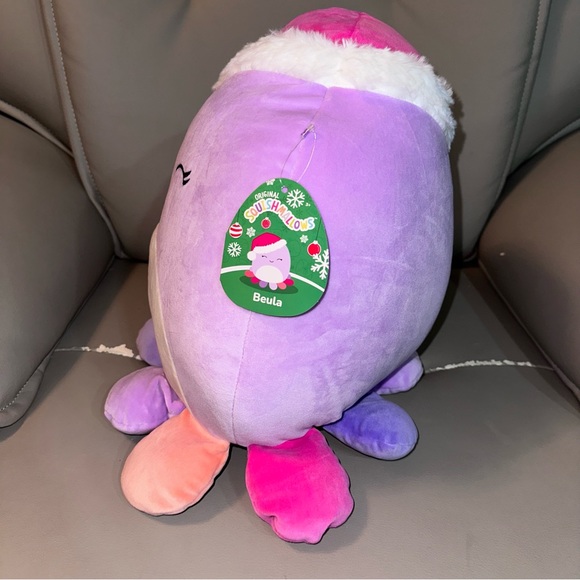 Holiday Christmas Squishmallows Beula the Octopus Santa Hat 12" Stuffed Plush - Picture 3 of 8